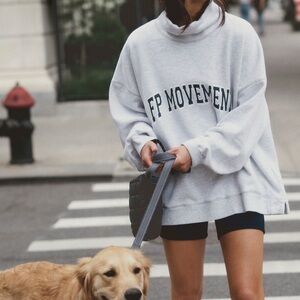 FP Movement by Free People Light Gray Cowlneck Sweatshirt